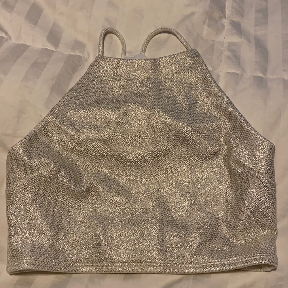 Forever 21 gold shimmer halter top